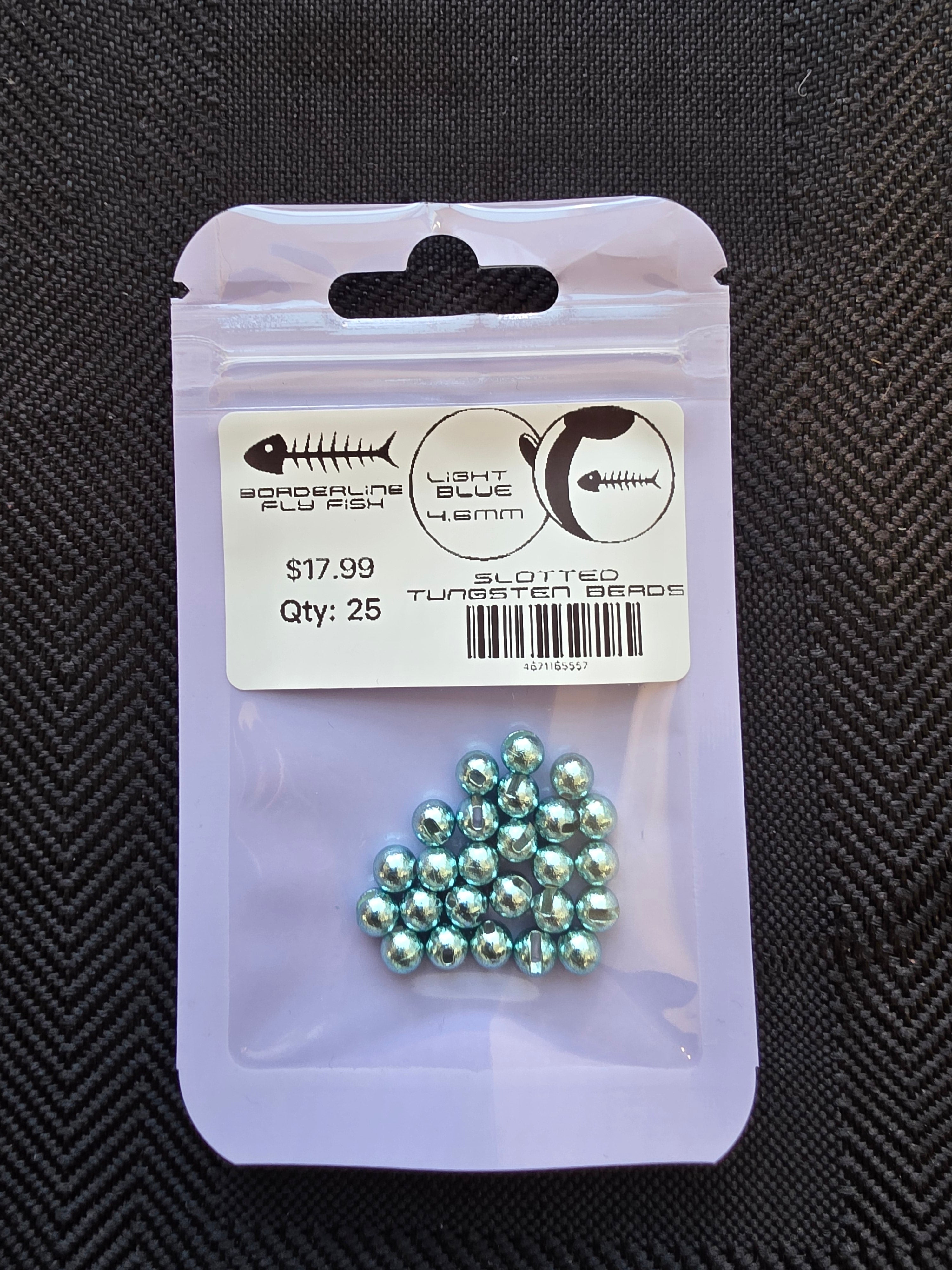 Borderline Slotted Tungsten Beads - Light Blue